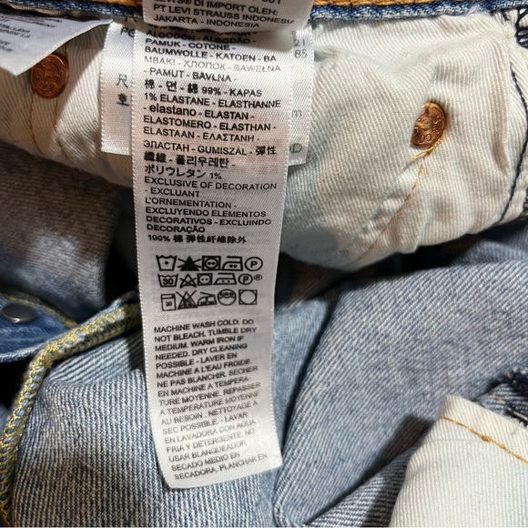 Levi’s Premium 501 ‘93 Straight Fit Men’s Jeans Basil Sky Destructed Medium Wash - Picture 15 of 16